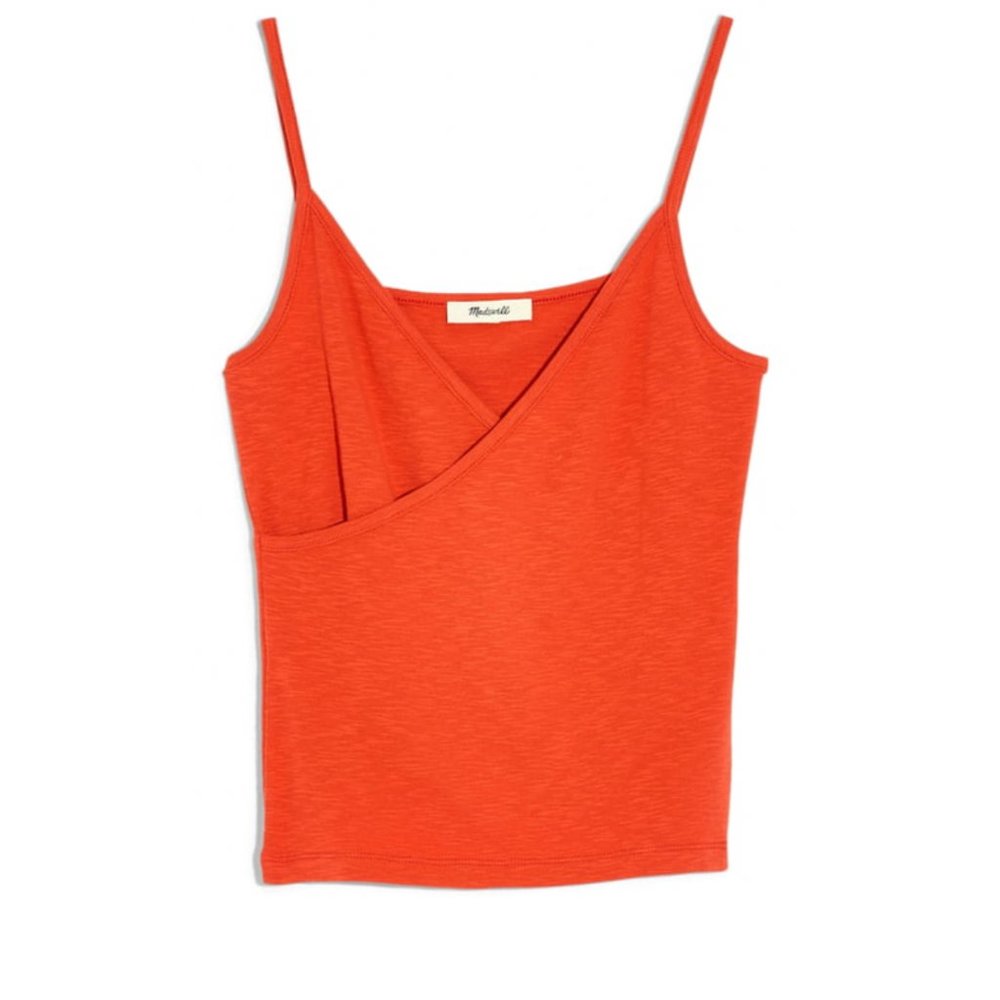 Madewell Wrap Cami Top in Coastal Orange